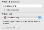 Change the default application for a file type in the Get Info window.